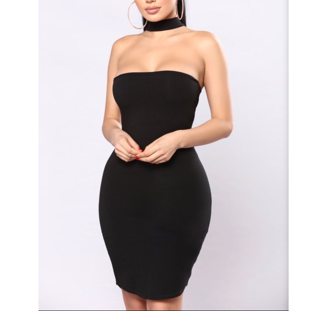 Black choker dress